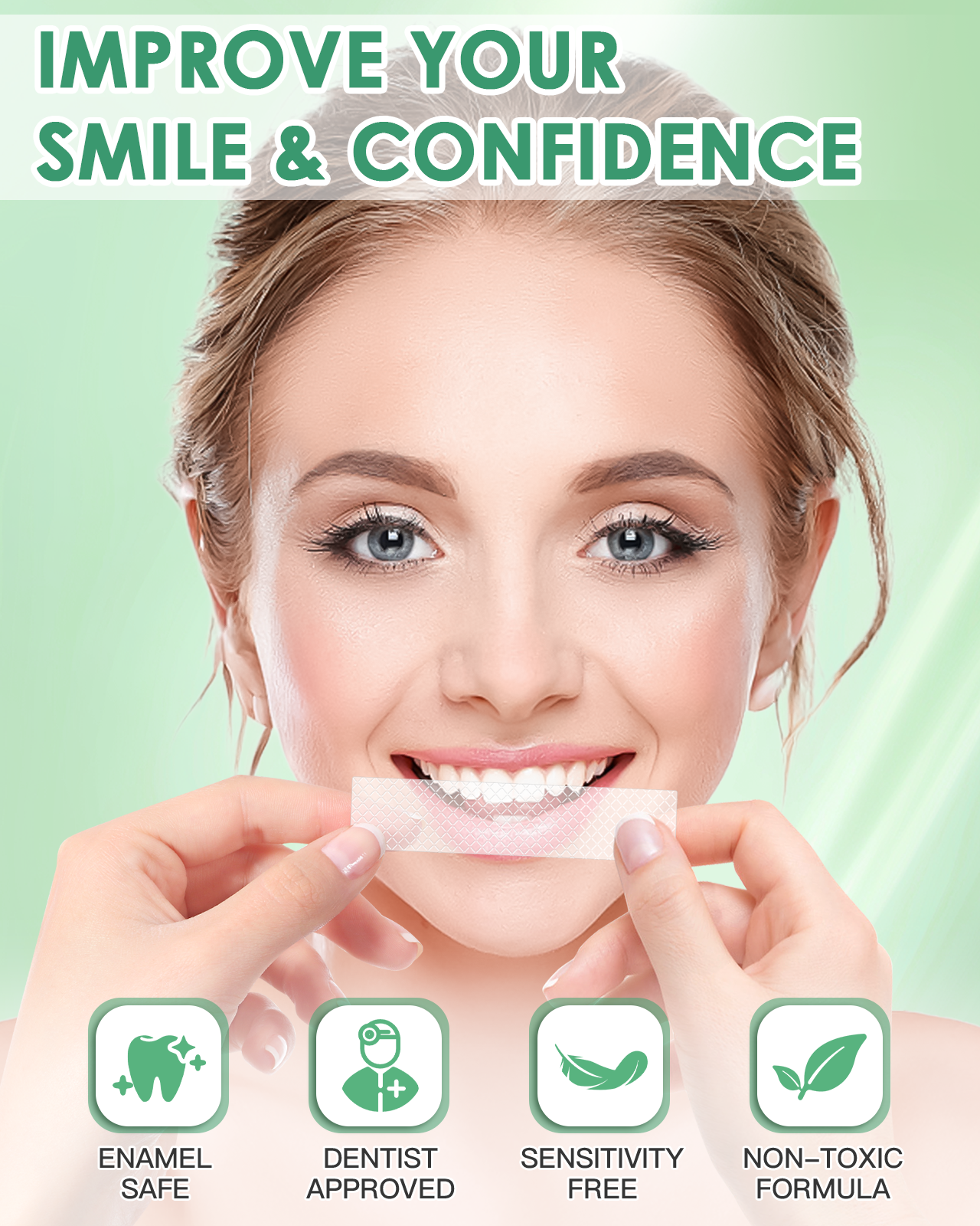 Teeth Whitening Strips Zähne Zahnaufhellung - 28 White Stripes Bleaching Zahn Aufhellen Set frei von Peroxide, Schonende Zahnbleaching Zahnweiss Bleichen Weiß Machen Zahnstrips Sofort - 14 Anwendungen