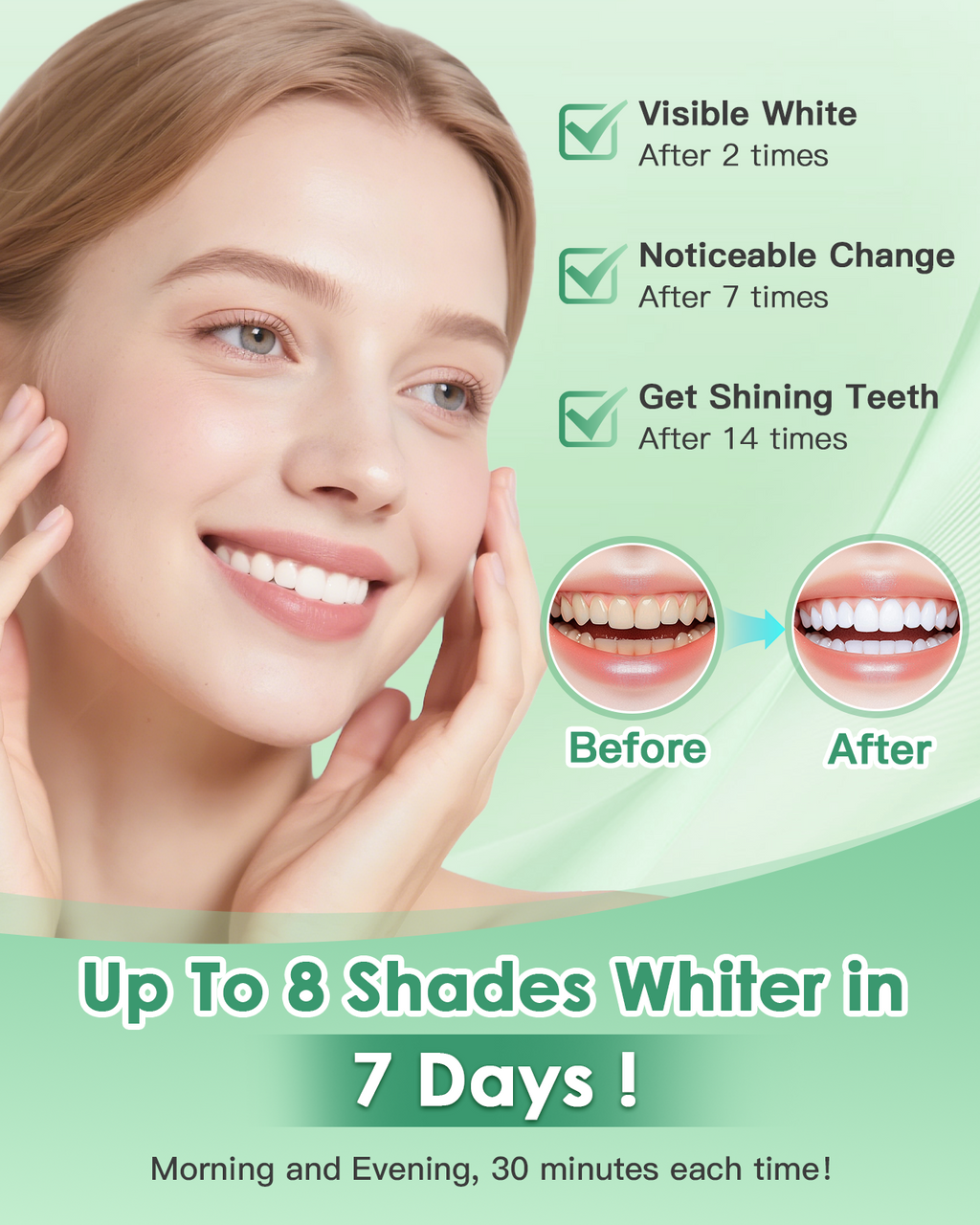 Teeth Whitening Strips Zähne Zahnaufhellung - 28 White Stripes Bleaching Zahn Aufhellen Set frei von Peroxide, Schonende Zahnbleaching Zahnweiss Bleichen Weiß Machen Zahnstrips Sofort - 14 Anwendungen