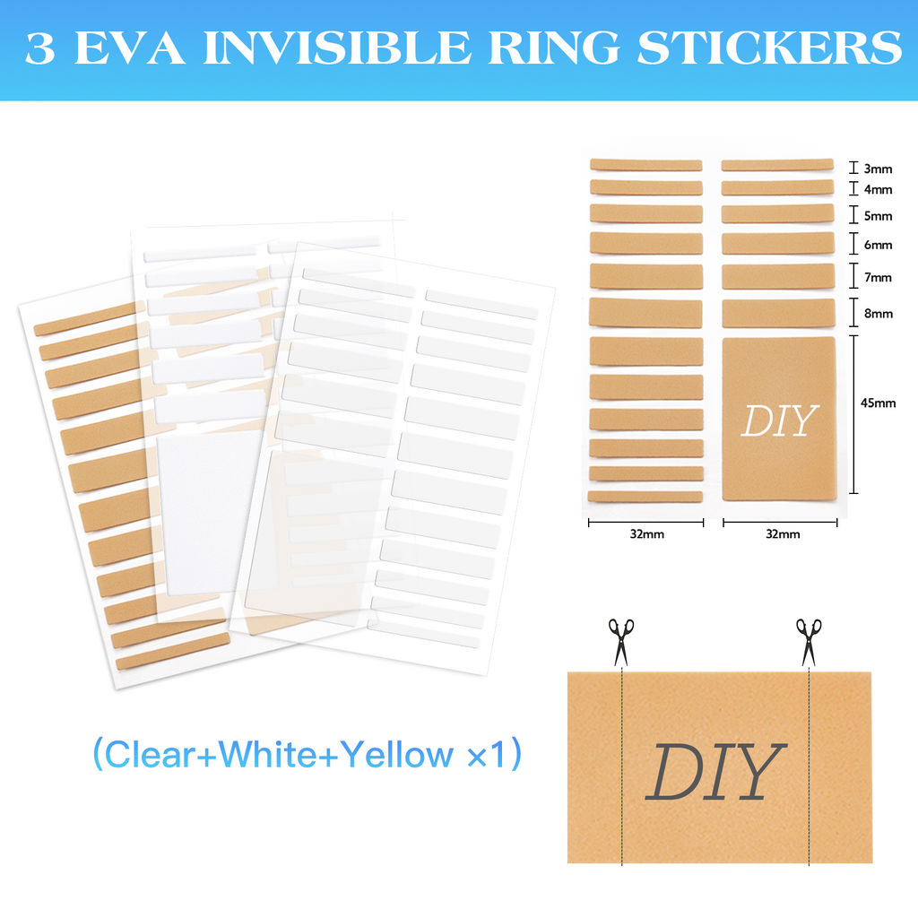 19/15 Stück Ring Verkleinerung Unsichtbar, Lullu Ringverkleinerer Unsichtbarer Ring Verkleinern Size Adjuster Kleiner Enger Machen, Ringgrößenversteller Silikon für Ringe Breite