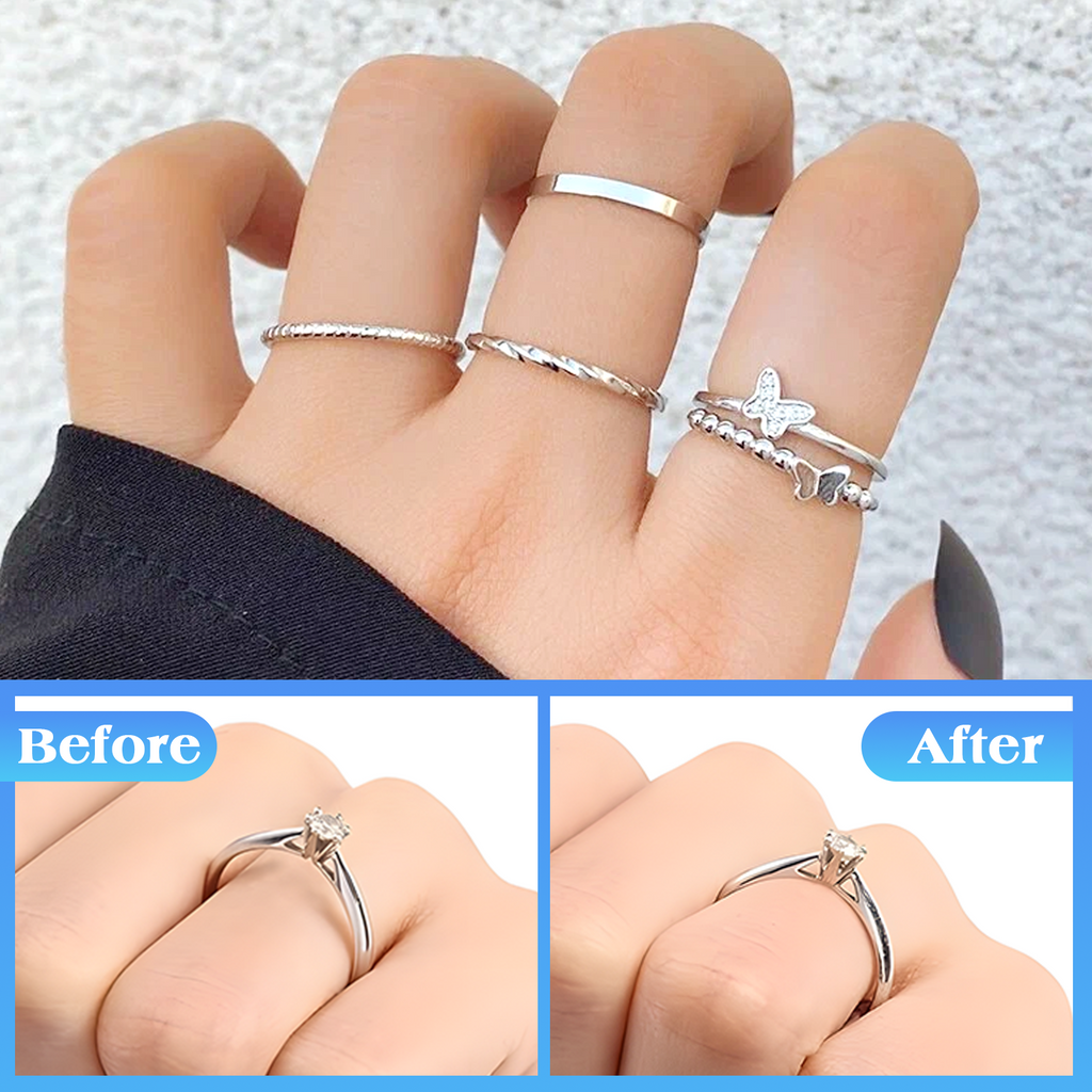 19/15 Stück Ring Verkleinerung Unsichtbar, Lullu Ringverkleinerer Unsichtbarer Ring Verkleinern Size Adjuster Kleiner Enger Machen, Ringgrößenversteller Silikon für Ringe Breite